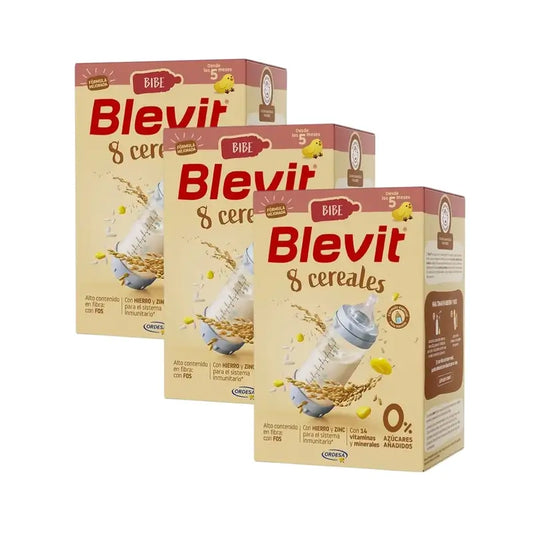 Blevit Alimentación Infantil Bibe 8 Cereales, 3X500 Grs