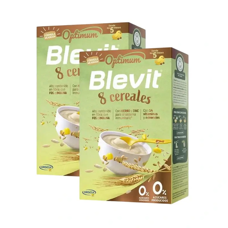 Blevit Alimentación Infantil Optimum 8 Cereales, 2X250 Grs