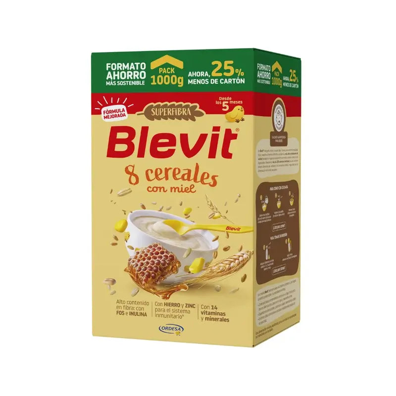 Blevit Alimentación Infantil Superfibra 8 Cereales Formato Ahorro, 1000 gr