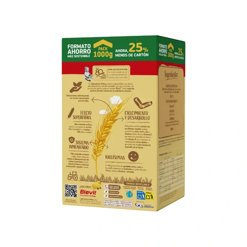 Blevit Alimentación Infantil Superfibra 8 Cereales Formato Ahorro, 1000 gr
