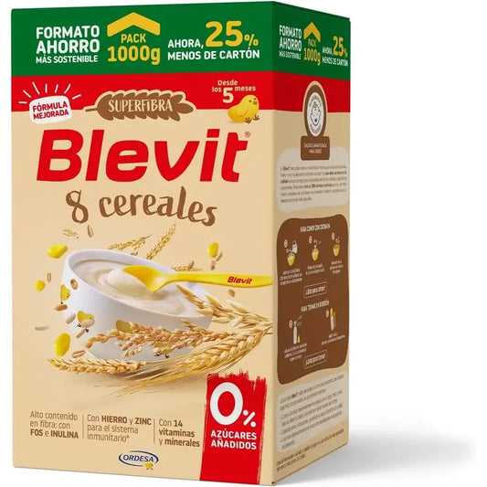 Blevit Alimentación Infantil Superfibra 8 Cereales Formato Ahorro, 1000 gr