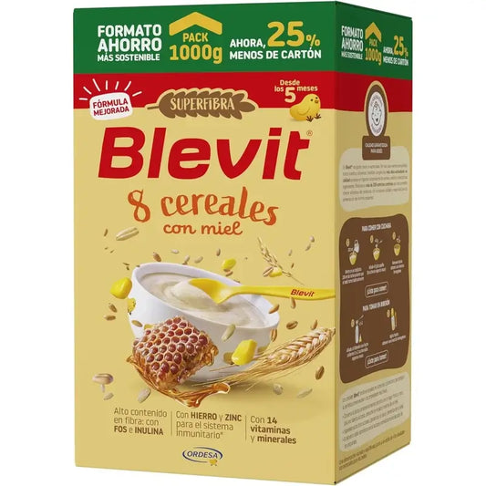Blevit Alimentación Infantil Superfibra 8 Cereales Y Miel, 1000 grs