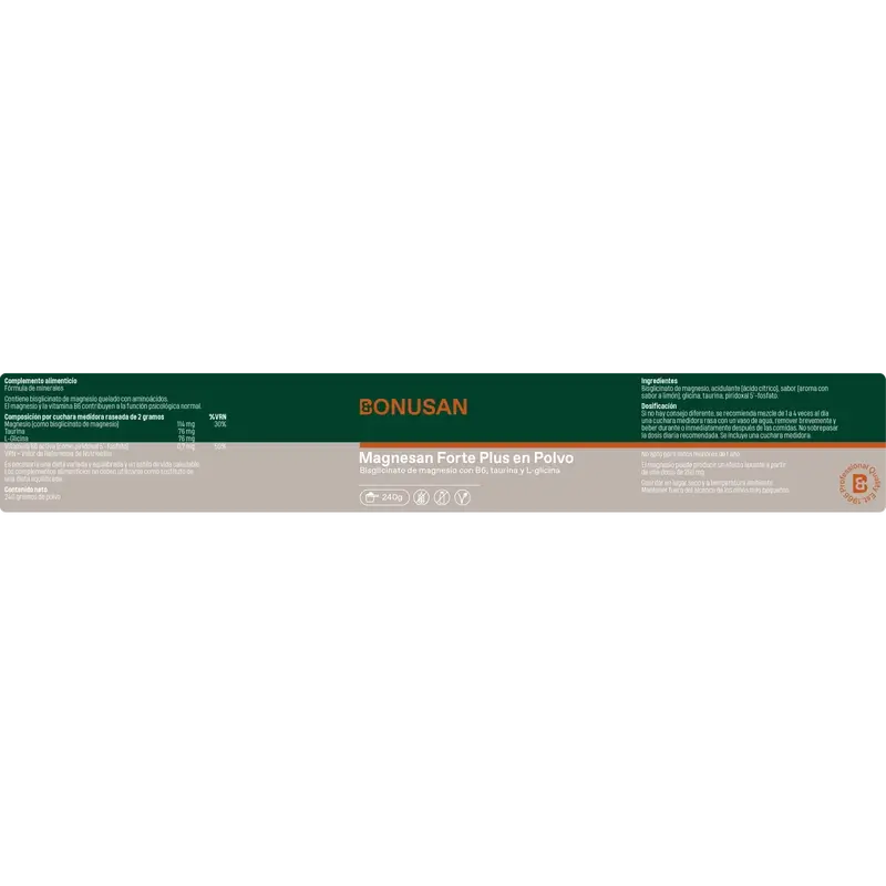 Bonusan Magnesan Forte Plus En Polvo, 240 gr