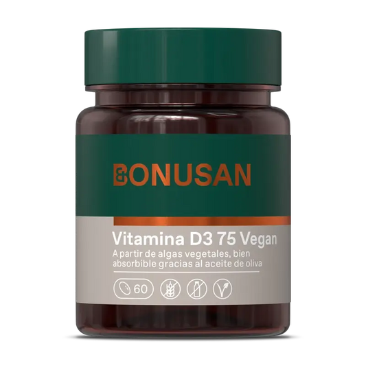 Bonusan Vitamina D3 75 Vegan, 60 perlas