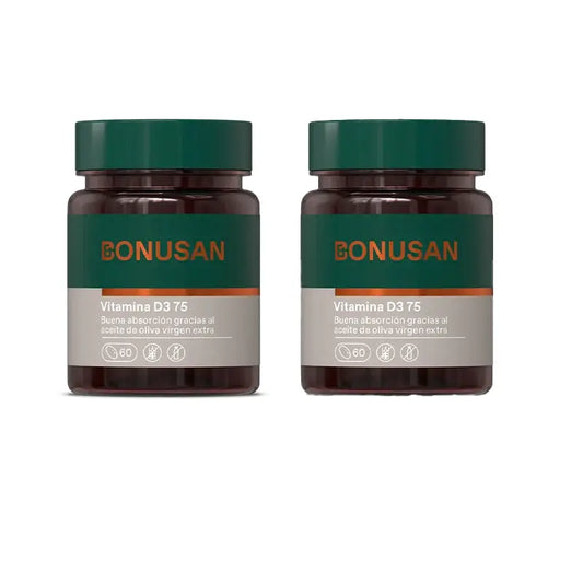 Bonusan Vitamina D3 Forte 75 , 2X60 Perlas