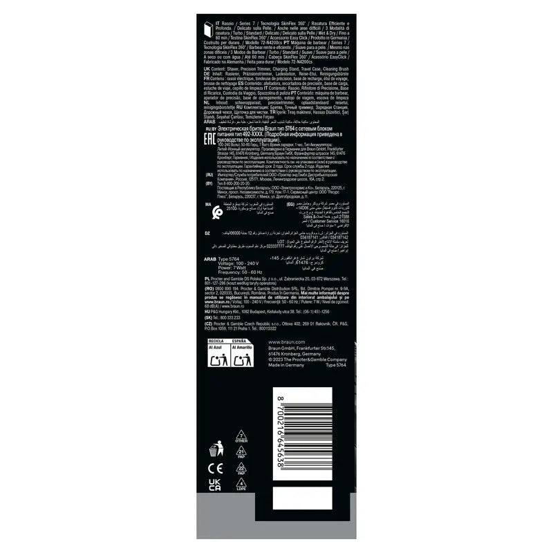 Braun Series 6 61-B1200S Afeitadora Eléctrica Sensoflex Con Recortadora De Precisión