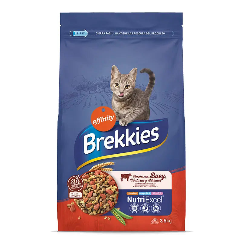 Compra Brekkies Excel Feline Adult Buey, 3,5 kg al mejor precio.