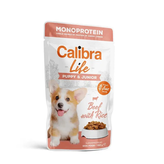 Calibra Dog Life Pouch Puppy&Junior Beef, 10x150 gr