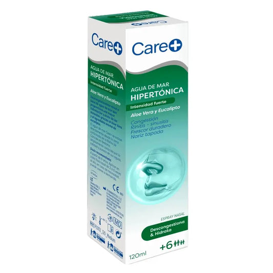 Care+ Agua De Mar Hipertónica Con Aloe Vera Y Eucalipto , 120 ml