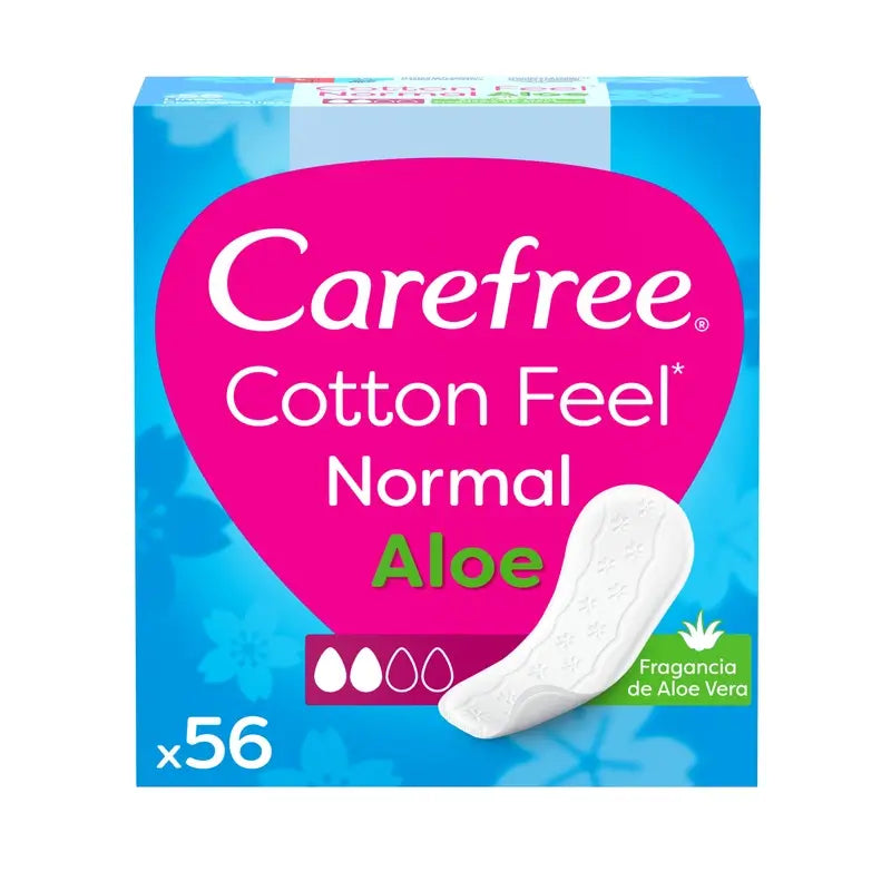 Carefree Cotton Feel Normal Aloe 56Uds