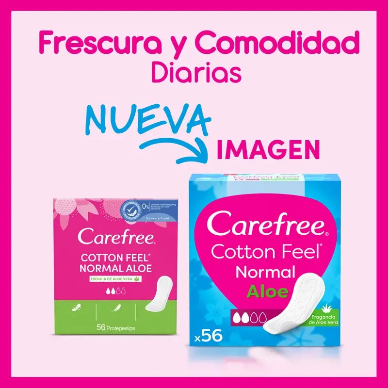 Carefree Cotton Feel Normal Aloe 56Uds