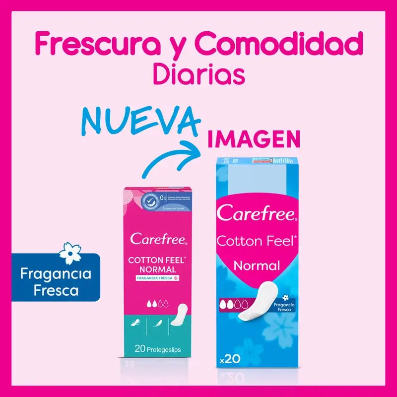 Carefree Cotton Feel Normal Fragancia Fresca 20Uds