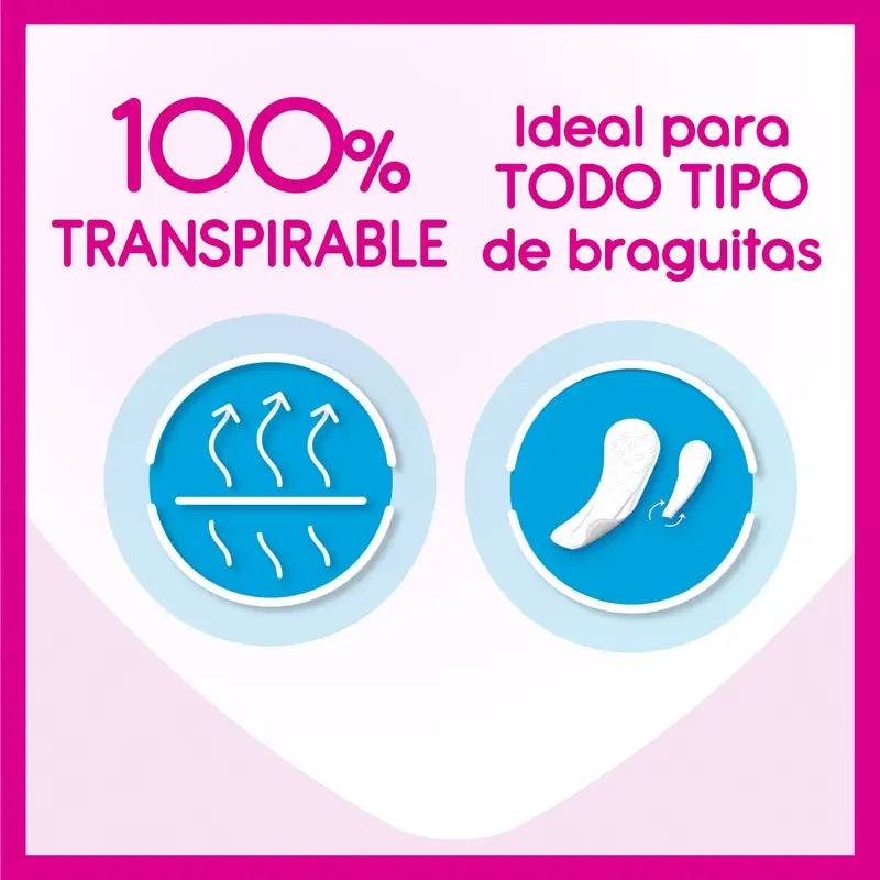 Carefree Cotton Flexiform Salvaslip Absorbencia Nomal Sin Fragancia, 30 Unidades