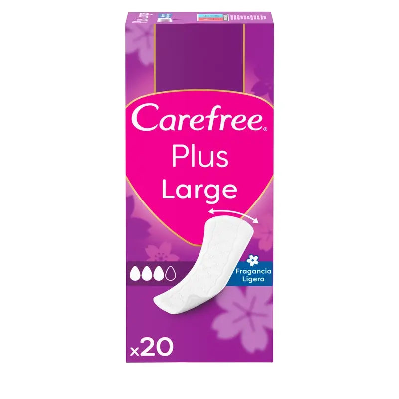 Carefree Plus Large Fragancia Ligera 20Uds