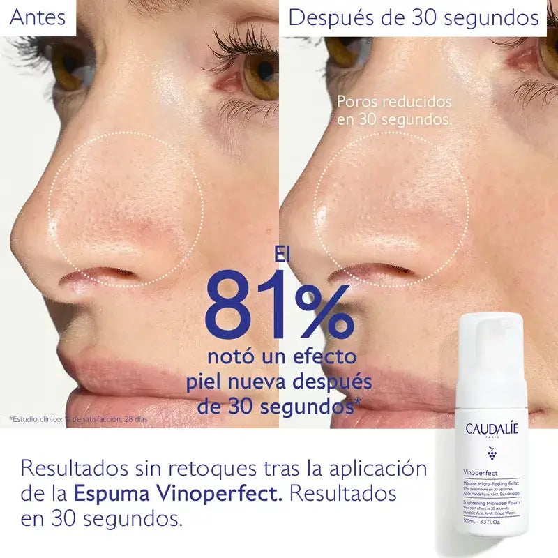 Caudalie Espuma Micropeeling Luminosidad Con Ácido Manélico (Aha) , 100 ml