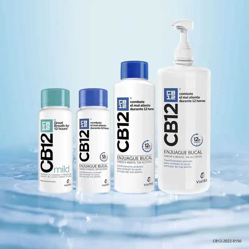 CB12 Mint Enjuague Bucal Halitosis Sabor Menta, 500 ml