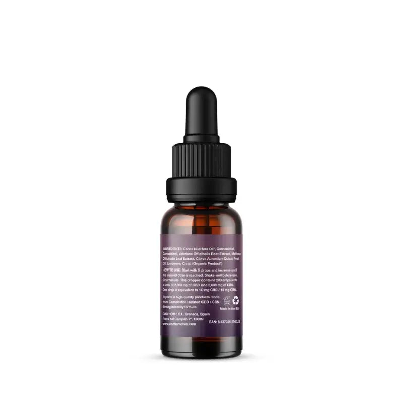 CBD HOME Aceite De Cbd + Cbn + Melisa + Valeriana, 10 ml