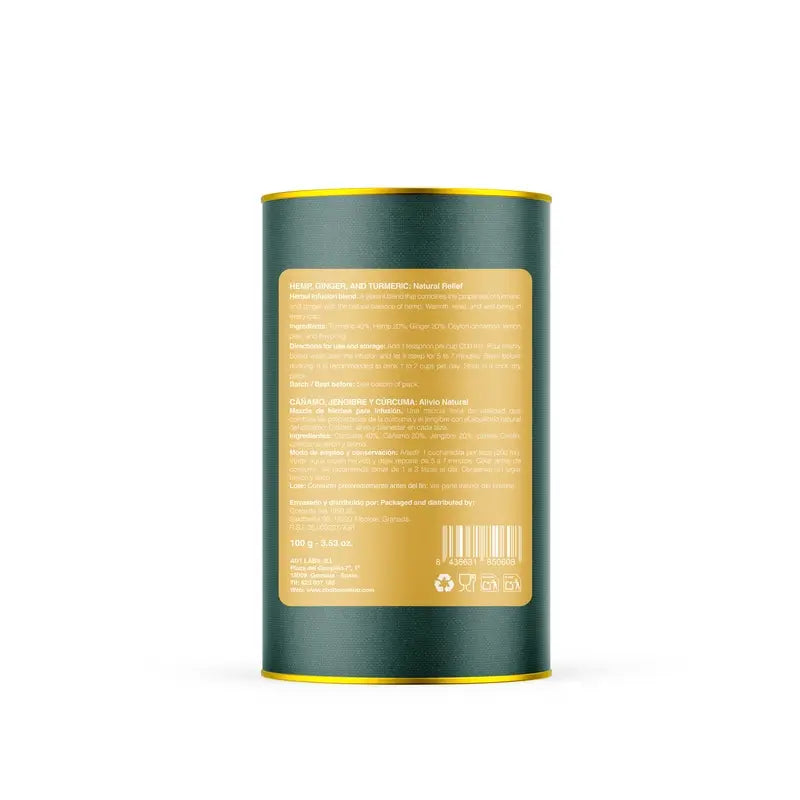 CBD HOME - Infusión con Cáñamo, Jengibre y Cúrcuma - 100 g