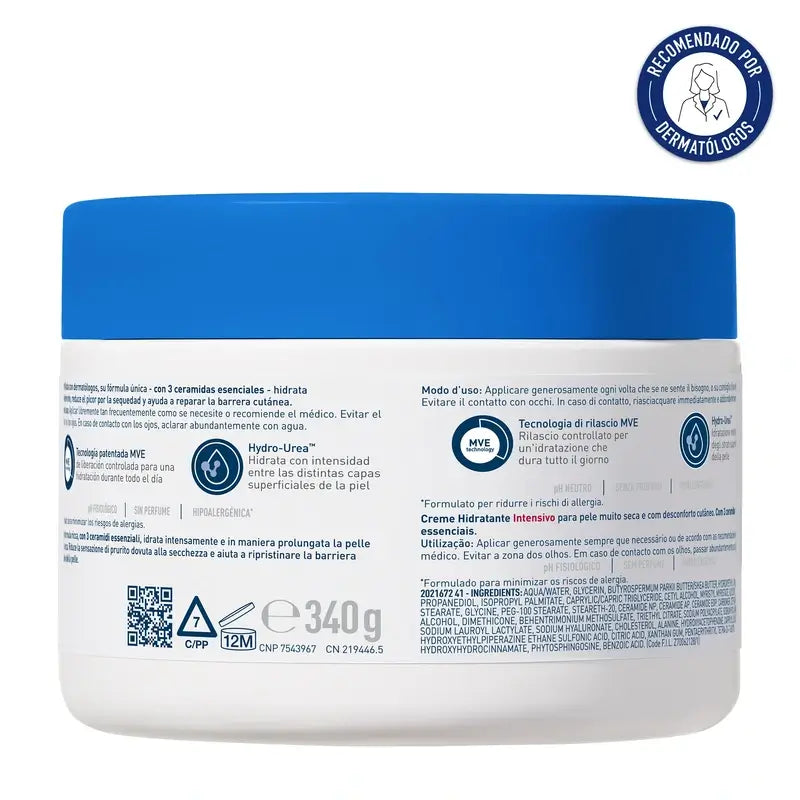 Cerave Crema Hidratante Intensiva 5% de Hydro-Urea, 340 gr