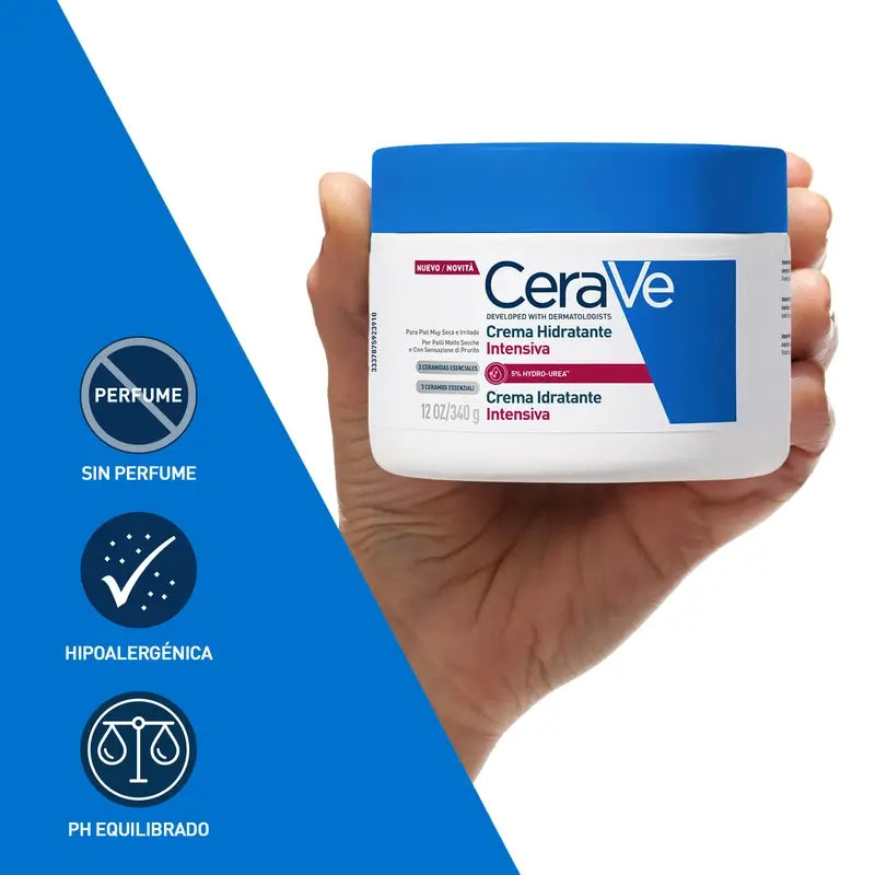 Cerave Crema Hidratante Intensiva 5% de Hydro-Urea, 340 gr