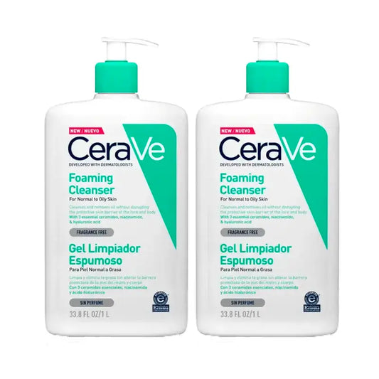 CeraVe Duplo Gel Limpiador Espumoso, 2X1L