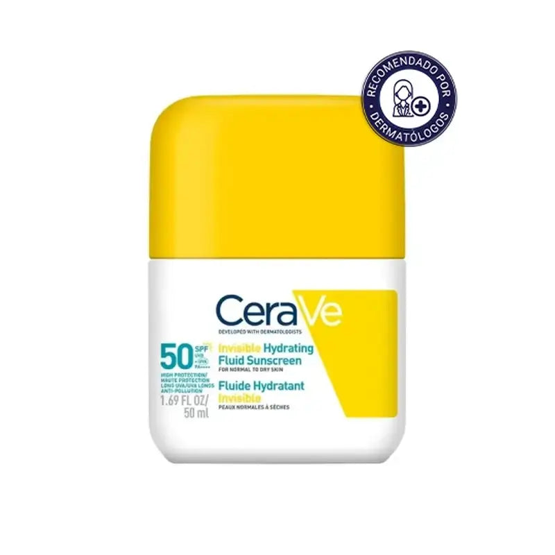 Cerave Fluido Protector Invisible Hidratante Spf 50 Con 3 Ceramidas, 50 ml