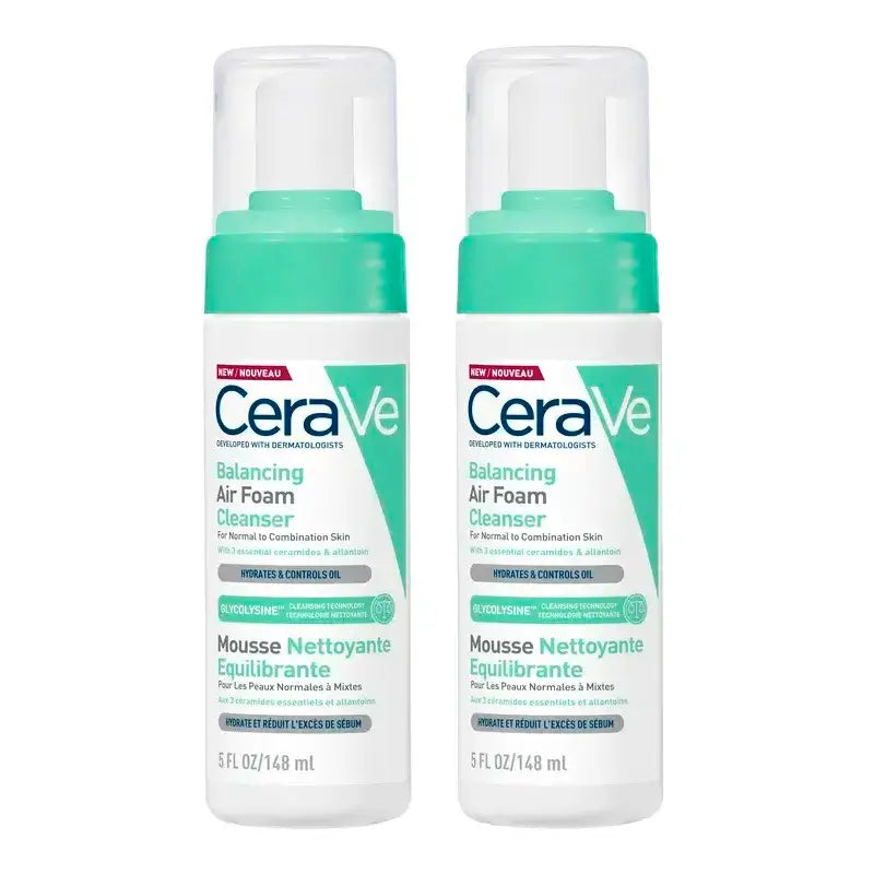 CeraVe Limpiador Air Foam Reequilibrante , Pack 2 x 148 ml