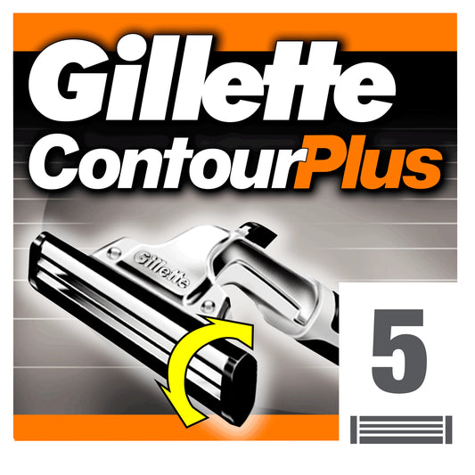 Gillette Contour Plus Recambio De Maquinilla De Afeitar , 5 unidades