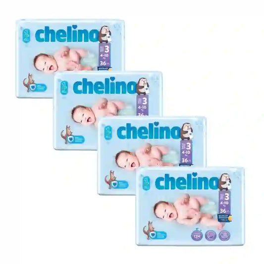 Chelino Pañal Talla 3 (4-10 Kg) , 4X36 Unidades
