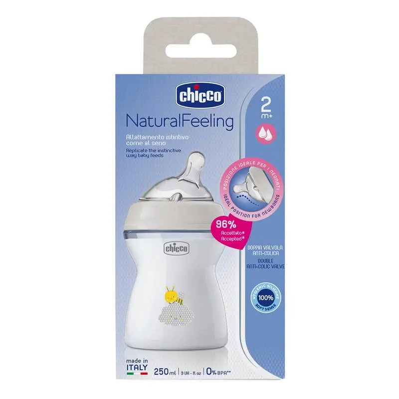 Chicco Biberón Naturalfeeling Flujo Medio 250Ml 2M+