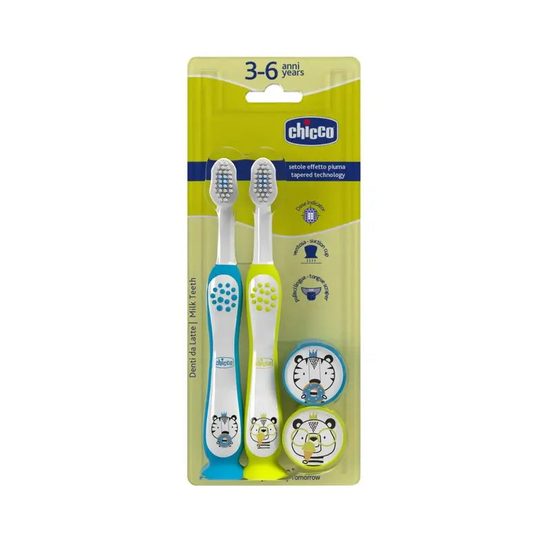 Chicco Bipack Cepillo De Dientes Tiger-Panda 3-6Y