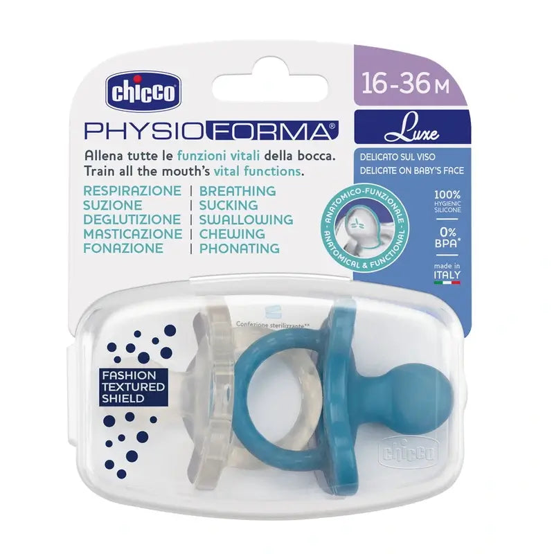 Chicco Chupete Physioforma Luxe 16-36 2 Unidades Azul -Gris