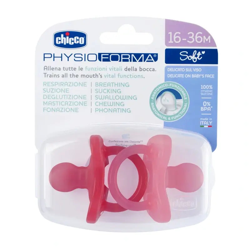 Chicco Chupete Physioforma Soft Rosa 16-36M 2 Unidades