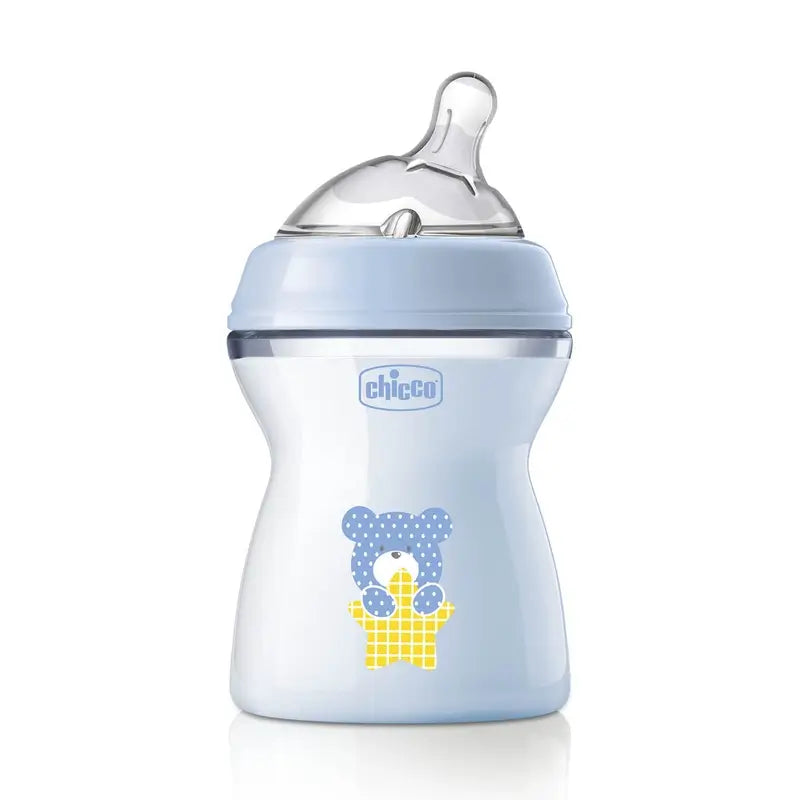Chicco Biberón Naturalfeeling Azul Flujo Medio 250Ml 2M+
