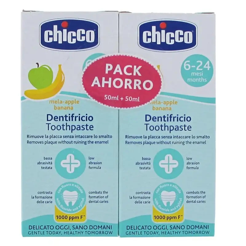 Chicco Bipack Crema Dental Platano /Manzana