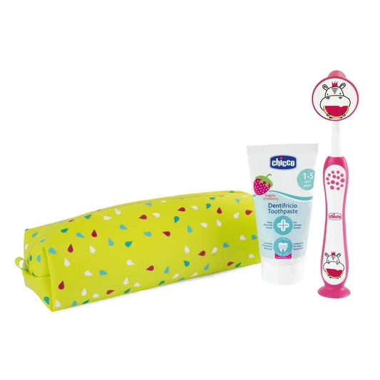Chicco Set Dental Azul Rosa Hippo 36M+