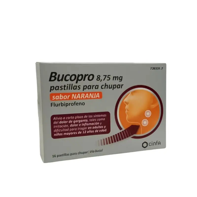 Cinfa Bucopro Sabor Naranja 8,75 Mg, 16 pastillas