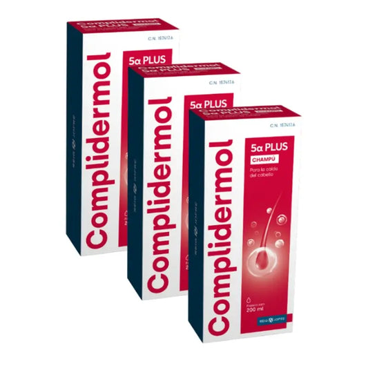 Complidermol Triplo Champú 5 Alfa Caída Del Cabello 3 x 200 ml