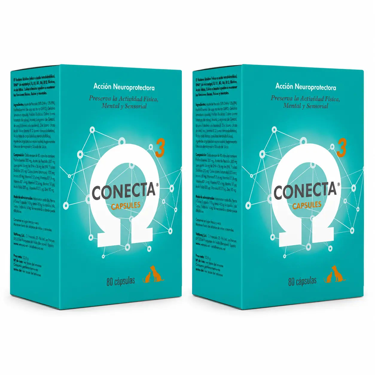 Conecta Vetnova Conecta Capsules, 80 Cápsulas , pack 2