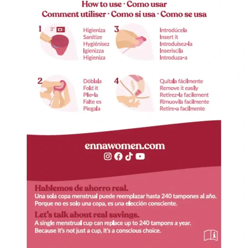 Enna Cycle Original Copa Menstrual Sin Aplicador, Talla M