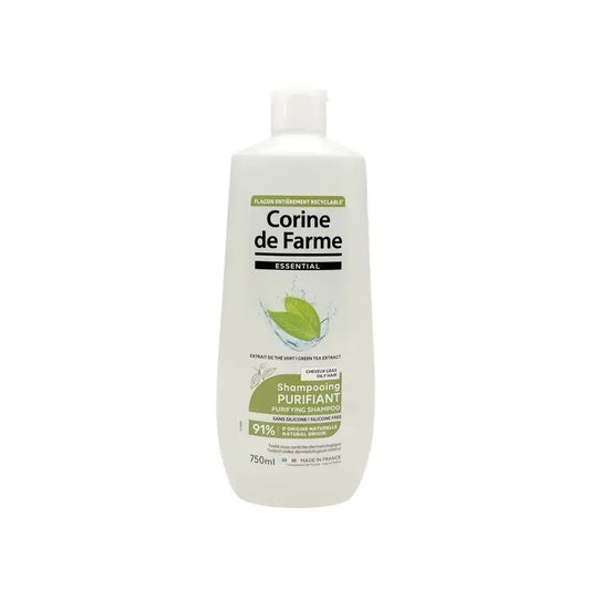 Corine De Farme Champú Purificante Con Extracto De Té Verde, 750 ml