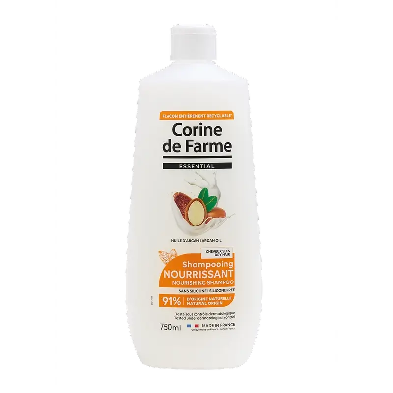 Corine De Farme Champú Nutritivo Con Aceite De Argan, 750 ml