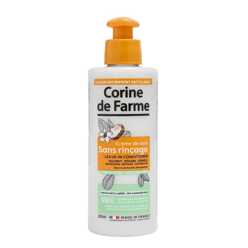 Corine De Farme Crema Sin Enjuague Con Manteca De Karité, 200 ml