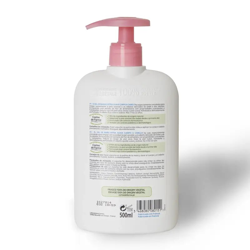 Corine De Farme Gel De Baño Extra Suave Flor De Almendro , 500 ml