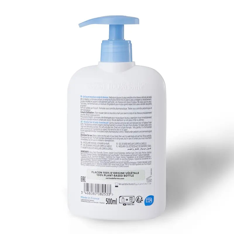 Corine De Farme Gel De Baño Micelar Cuerpo & Cabello Bio Perfumado , 500 ml