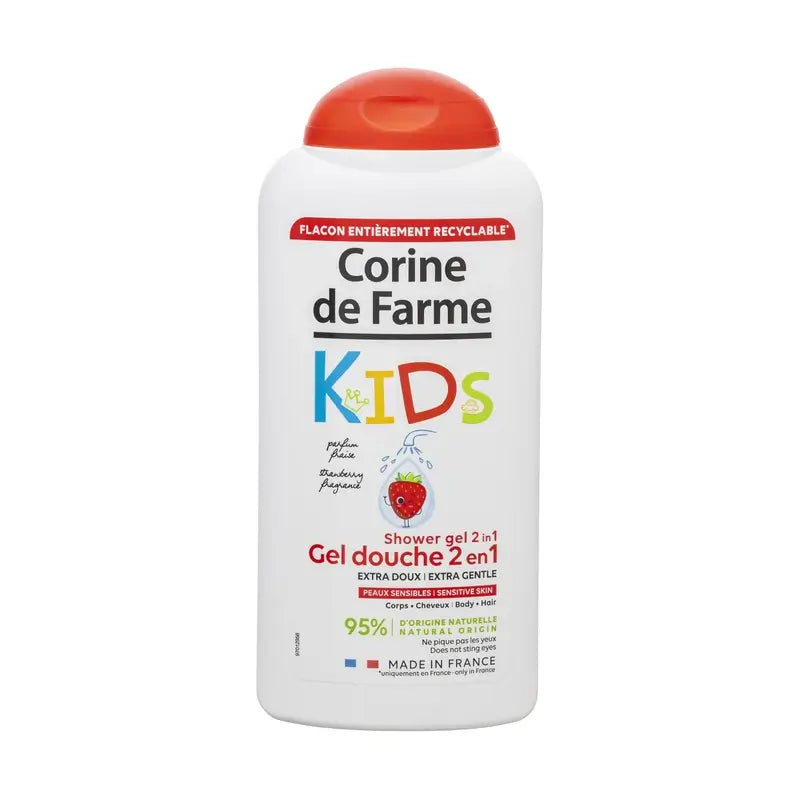 Corine De Farme Gel De Ducha 2 En 1 Cuerpo & Cabello Kids Fresa , 300 ml