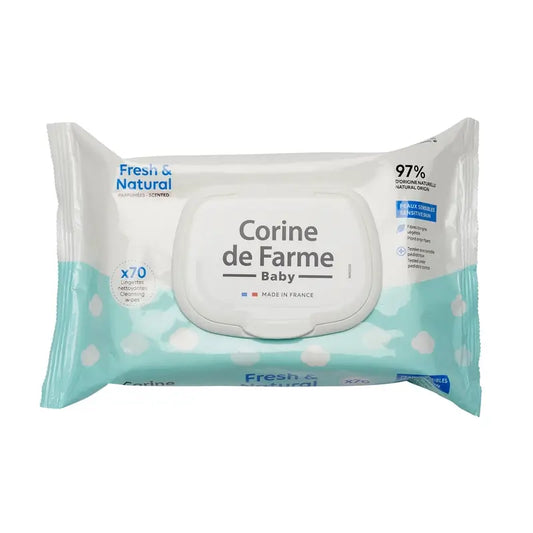 Corine De Farme Toallitas Fresh & Natural Biodegradables , 70 unidades