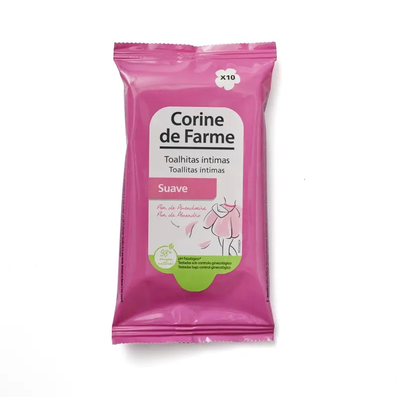 Corine De Farme Toallitas Suaves Higiene Íntima Adultos , 10 unidades