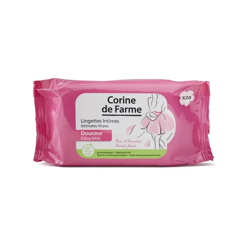 Corine De Farme Toallitas Suaves Higiene Íntima Adultos , 20 unidades