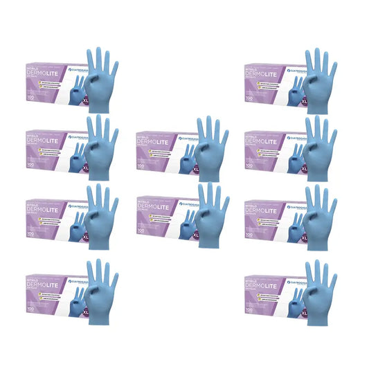 Cuatrogasa Guantes Nitrilo Dermolite Sin Polvo Azul Talla Xl, 10X100 Unidades